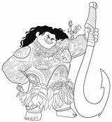 Moana Maui Clipart Coloring Pages Colouring Printable Color Getdrawings Print Getcolorings Clipground sketch template
