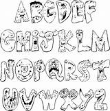 Scary Monstruos Alfabeto Letters Abecedario Alphabets Typographique Ornamental Fonts Lettre Maternelle Getcolorings Pertaining Popular Lettres sketch template