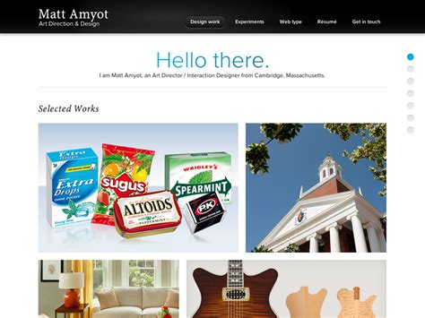 homepage frontpage design   site  matt amyot  dribbble