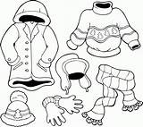 Coloring Pages Winter Scarf Popular Hats Mittens sketch template