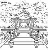Coloring Pages Paradise Island Beach Color Adults Adult Colortherapy sketch template
