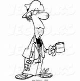 Homeless Cartoon Man Charity Coloring Vector Cup Holding Pages Ron Leishman Outlined Getcolorings Printable Getdrawings Color sketch template