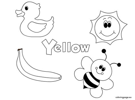 color yellow coloring page color worksheets  preschool