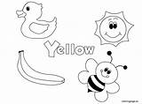 Yellow Coloring Pages Color Worksheets Kindergarten Blue Toddlers Things Activities Amarillo Kids Preschool Learning Printable English Colour Colors Bird Colouring sketch template