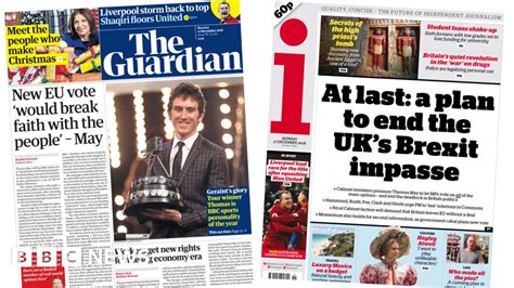 newspaper headlines battle   brexit vote  geraints