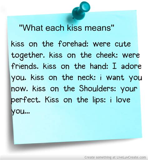 What Each Kiss Means Quotes Quotesgram