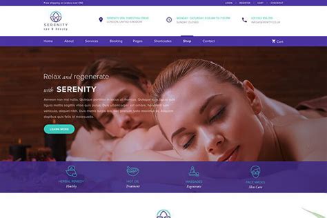 serenity spa beauty wordpress theme  spa theme