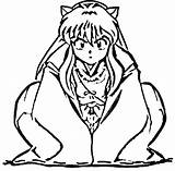 Inuyasha Coloring Pages Drawing Getdrawings Drawings Anime sketch template