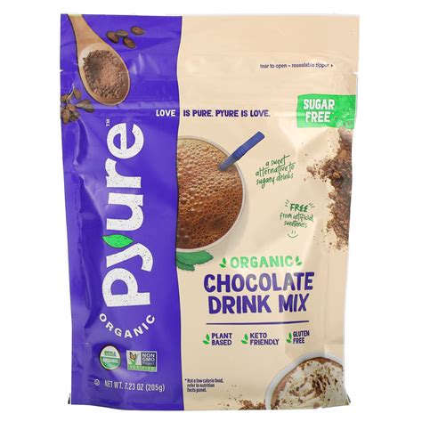 pyure organic sugar  chocolate drink mix  oz   iherb