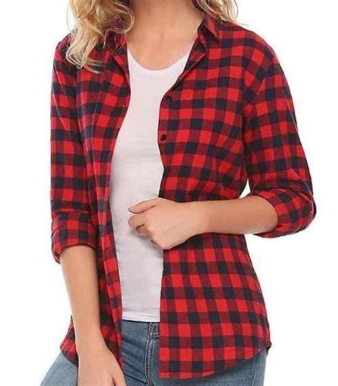 Wholesale Womens Red Cotton Flannel Shirt Manufacturer Usa