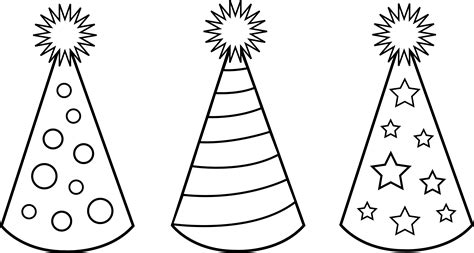 printable party hat coloring pages