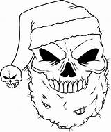 Coloring Pages Skull Christmas Super Printable Cool Santa Skulls sketch template