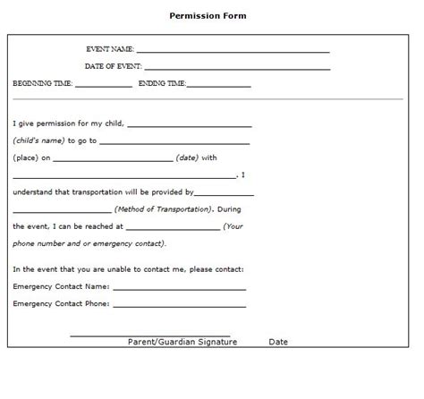 35 permission slip templates and field trip forms