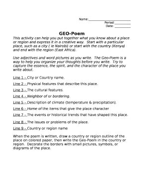 geopoem  template pdffiller