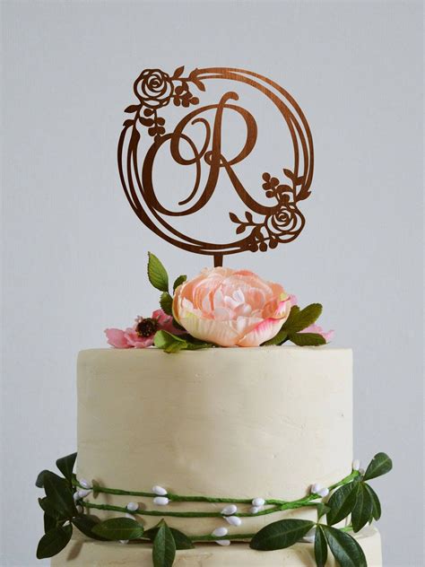 Wedding Monogram Cake Topper Initials Custom Cake Toppers Etsy