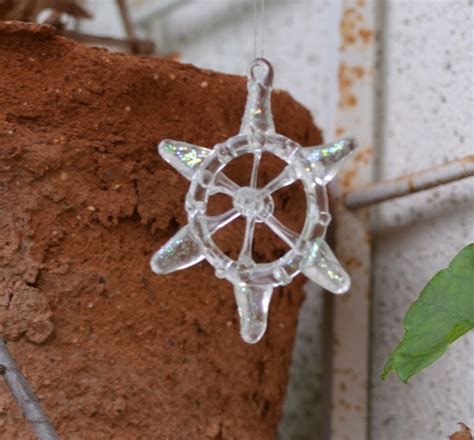 Handblown Clear Glass Snowflake Ornament
