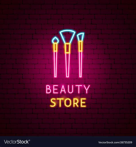 beauty store neon label royalty free vector image