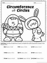 Geometry Circumference Worksheets Easter Circle Number Color Preview sketch template