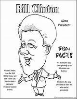 Coloring Presidents Pages President Freekidscrafts Print Fact Contributor Clinton sketch template
