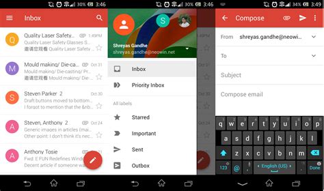 gmail  android updated  material design rolling   neowin