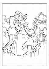 Cinderella Coloring Pages Disney Prince Princess Dibujos Cendrillon Coloriage Cinderela sketch template