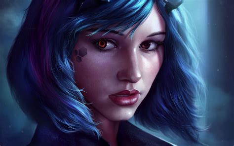 blue hair wallpapers high quality download free