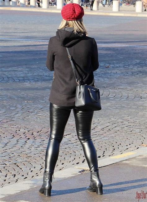 blonde beauty in leather leggings and boots 3 in 2020