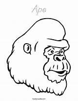 Ape Coloring Built California Usa Outline sketch template