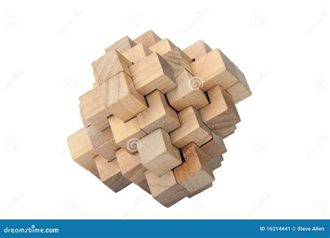 wooden puzzle isolated stock image image