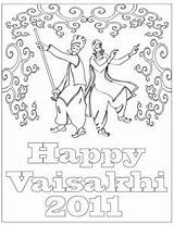 Coloring Baisakhi Vaisakhi Festival Lohri Punjabi Sketch Dussehra Familyholiday sketch template