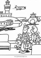 Flughafen Malvorlage Flugzeuge Transportmittel Ausmalen sketch template