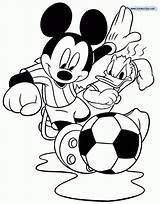 Coloring Soccer Print Pages Kids Mickey Donald Vs sketch template