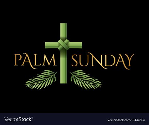 christian palm sunday cross theme royalty  vector image