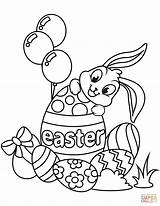 Coloring Easter Bunny Pages Eggs Cute Printable Drawing Colorings Supercoloring sketch template