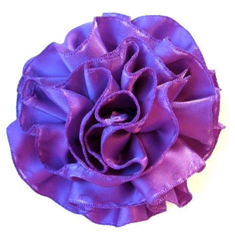 dark purple satin ruffled hair flower or pin accessory
