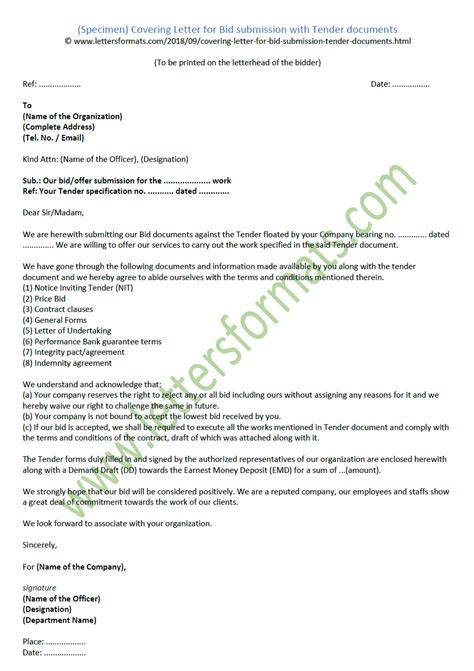 tender cover letter template sandiegogreenway