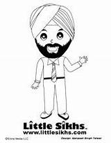 Sikh Coloring Colouring Pages Little Sikhs Sheets Singh Punjabi Fun Kids Color Mr Alphabet Babysitting Small Gurbani Bodh sketch template
