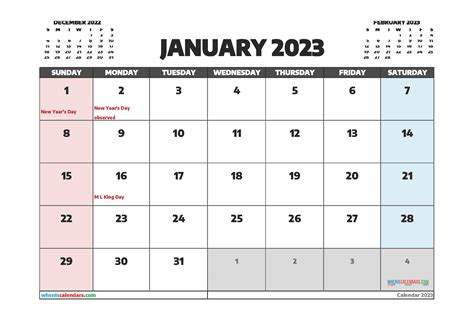 printable january  calendar   templates