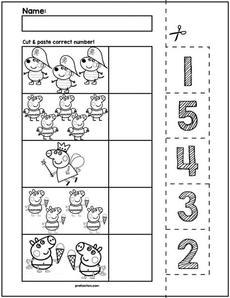 educational materials peppa pig number match   preschool