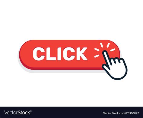 click  button  hand icon click web vector image
