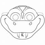 Snake Mask Printable Coloring Pages Lizard Masks Kids Animal Supercoloring Source sketch template