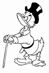 Scrooge Mcduck Coloring Pages Disney Donald sketch template