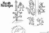 Hello Neighbor Coloring Pages Doodles Sketch Printable Kids sketch template