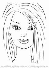 Barbie Draw Face Drawing Step Cartoon Drawings Learn Tutorials Pano Seç Painting sketch template
