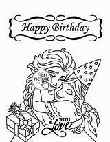 Coloring Birthday Happy Pages Kids Printable Funny Princess Disney Fun Printables Card Holiday Color Frozen Frog Cards Visit Getdrawings Wuppsy sketch template