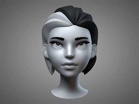 cartoon female head 3d model in 2020 female head female character