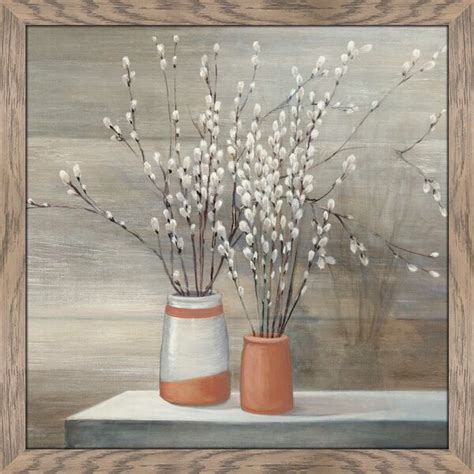 Charlton Home Pussy Willow Still Life I Framed Acrylic Painting Print