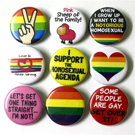 gay lesbian pride badges buttons pins x 9 etsy