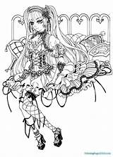 Gothic Coloring Pages Fairy Anime Printable Adult Adults Devil Loli Sketch Angel Print Colouring Deviantart Goth Rocks Drawings Color Manga sketch template