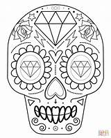 Sugar Skull Coloring Pages Simple Skulls Printable Getcolorings sketch template